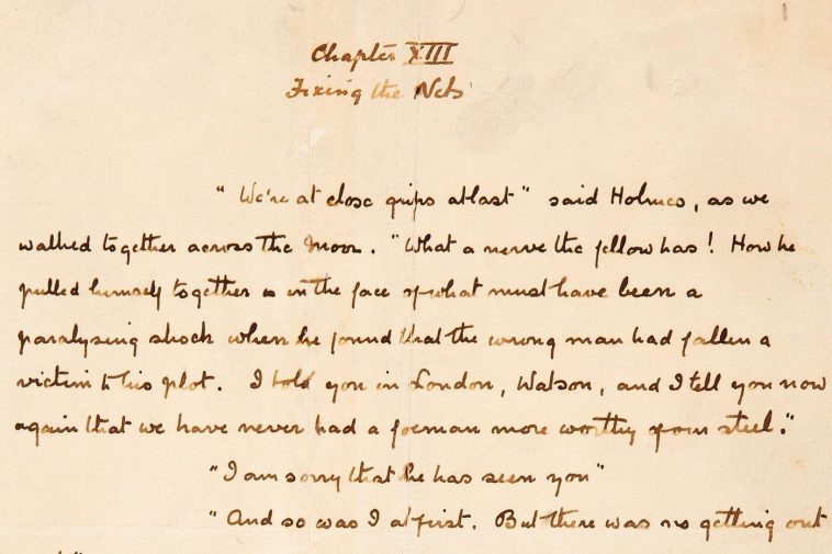 Handwritten Page of Sherlock Holmes Manuscript Sold for $423,000 ...