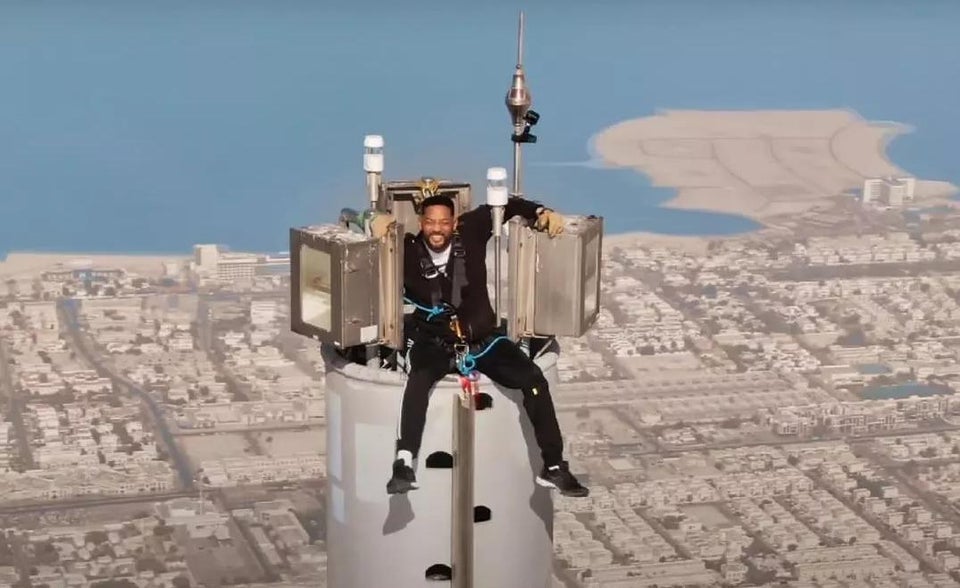 Will Smith Climbs To The Top Of Burj Khalifa For His Fitness Show