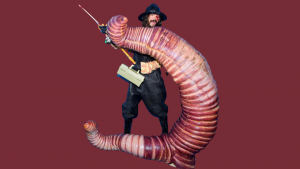 Heidi Clum as a giant worm