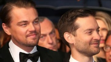 Leo Dicaprio And Tobey Maguire Stand Out In Baseball Caps At Black Tie Gala